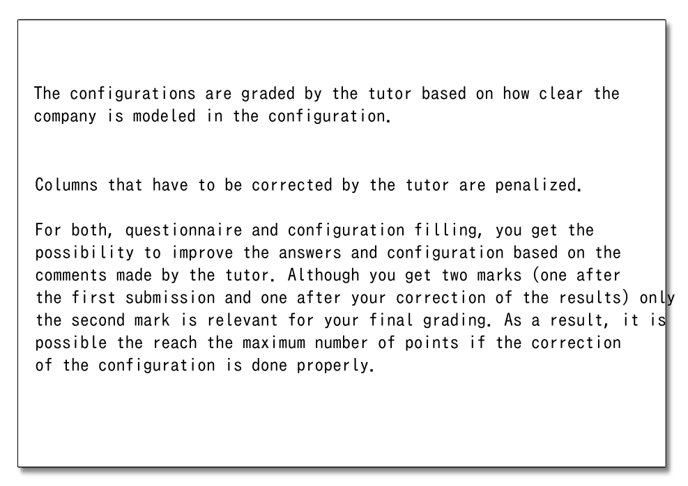 Grading of the Configurations