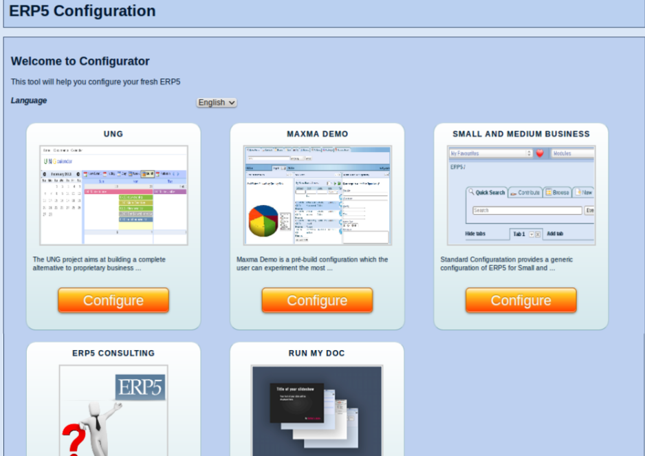 Configurator Initial Page