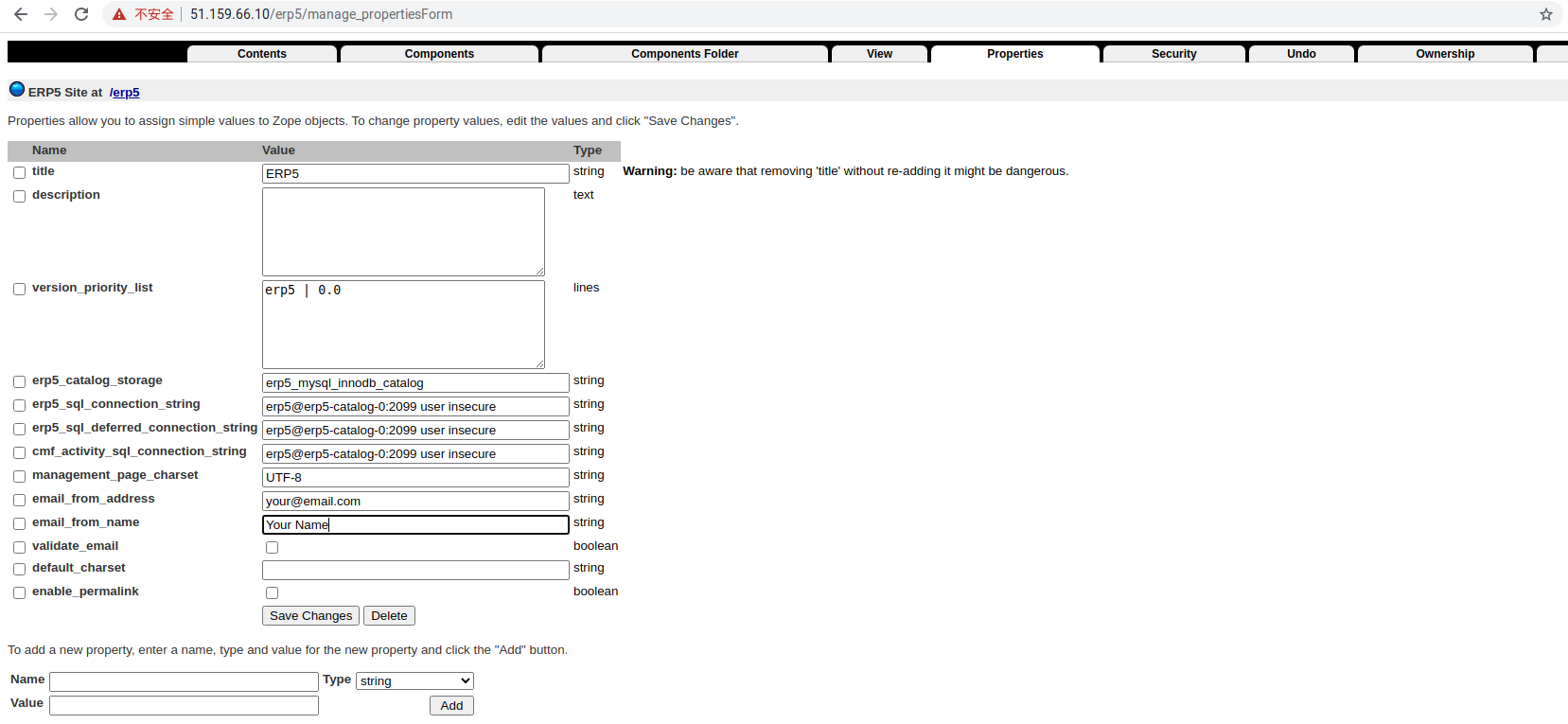 Zope Interface - Configure Mail Sender