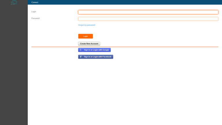SlapOS Interface - Dashboard Login